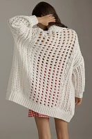 Maeve Oversized Open-Stitch Long Sleeve Cardigan Sweater