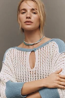 Maeve Keyhole Open-Stitch Sweater