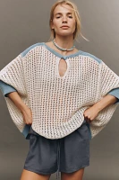 Maeve Keyhole Open-Stitch Sweater