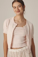 By Anthropologie Cotton Cashmere Cardigan & Tube Top Twinset