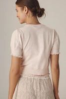 By Anthropologie Cotton Cashmere Cardigan & Tube Top Twinset