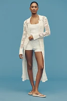 By Anthropologie Fishnet Duster Cardigan Sweater