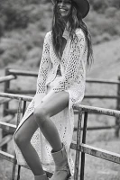 By Anthropologie Fishnet Duster Cardigan Sweater