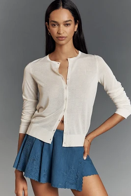 By Anthropologie Fitted Sheer Cardigan Sweater