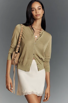 By Anthropologie Fitted Sheer Cardigan Sweater