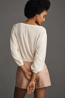 By Anthropologie Quarter-Sleeve Cropped Cardigan Sweater
