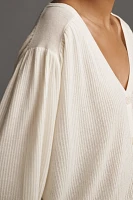 By Anthropologie Quarter-Sleeve Cropped Cardigan Sweater