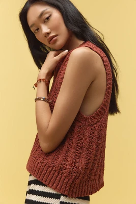 Pilcro Stitched Sleeveless Sweater Tank Top