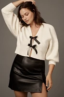 By Anthropologie Rhea Bow-Front Crop Cardigan Sweater