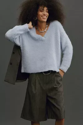 Maeve Plush V-Neck Sweater