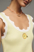 Maeve Cropped Scallop Sweater Tank