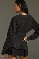 Maeve Belted Cable Cardigan Sweater