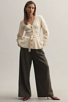 Maeve Belted Cable Cardigan Sweater