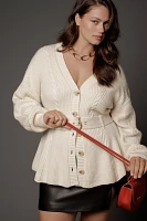 Maeve Belted Cable Cardigan Sweater