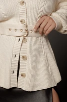 Maeve Belted Cable Cardigan Sweater