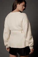 Maeve Belted Cable Cardigan Sweater