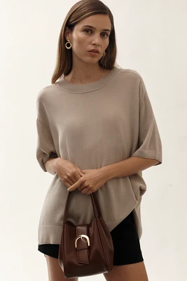 Maeve Short-Sleeve Boxy Merino Sweater