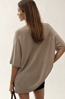 Maeve Short-Sleeve Boxy Merino Sweater