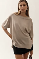 Maeve Short-Sleeve Boxy Merino Sweater