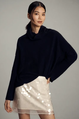 Pilcro Cashmere Wide-Sleeve Scrunched Turtleneck Sweater