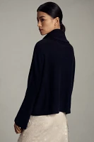 Pilcro Cashmere Wide-Sleeve Scrunched Turtleneck Sweater