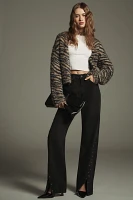 Pilcro Fuzzy Animal Print Cardigan Sweater