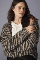 Pilcro Fuzzy Animal Print Cardigan Sweater