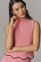 Maeve Scalloped Turtleneck Sweater Tank Top