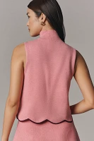 Maeve Scalloped Turtleneck Sweater Tank Top
