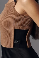 By Anthropologie Ribbed Sweater Utility Tank Top