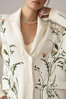 By Anthropologie Floral Open-Front Cardigan Sweater