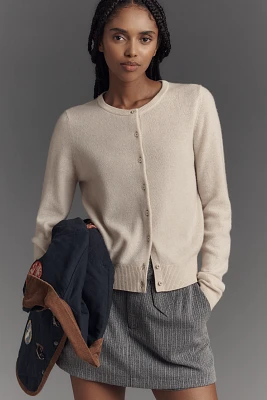 The Juliet Cashmere Crew-Neck Cardigan Sweater