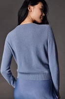 The Juliet Cashmere Crew-Neck Cardigan Sweater