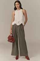 Maeve Chevron Ruffle-Hem Cardigan Sweater Tank