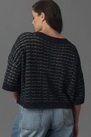 Maeve Boat-Neck Contrast-Stitch Sweater