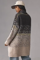 Pilcro Fairisle Open-Front Cardigan Sweater