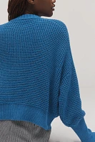 Pilcro Crew-Neck Waffle Sweater