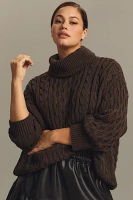 Pilcro Oversized Turtleneck Cable-Knit Sweater