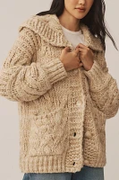 Pilcro Oversized Cable-Knit Cardigan Sweater