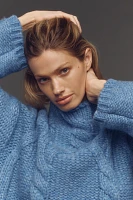 Maeve Relaxed Mock-Neck Cable-Knit Sweater