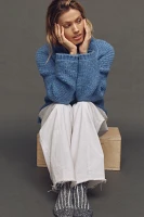 Maeve Relaxed Mock-Neck Cable-Knit Sweater