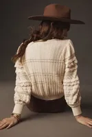 Kachel Ruffle-Sleeve Lurex Sweater