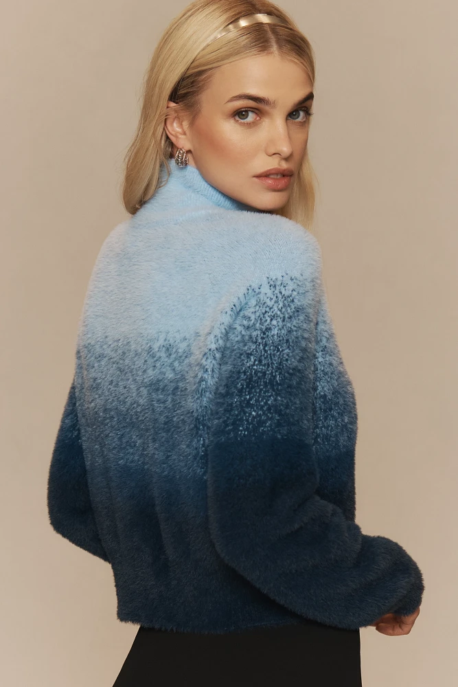 Pilcro Fuzzy Ombre Turtleneck Sweater