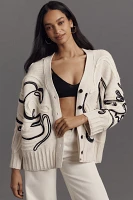 Pilcro Oversized Embroidered Cardigan Sweater