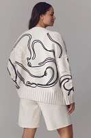 Pilcro Oversized Embroidered Cardigan Sweater