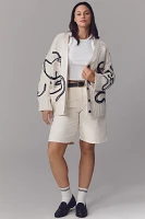 Pilcro Oversized Embroidered Cardigan Sweater