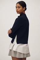 Maeve Half-Zip Twofer Mock-Neck Sweater