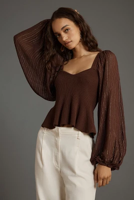 Bl-nk Peplum Twofer Sweater