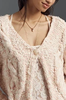 By Anthropologie Chunky Cable-Knit Oversized Cardigan Sweater