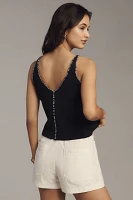 Pilcro Sleeveless V-Neck Flower Icon Sweater Tank